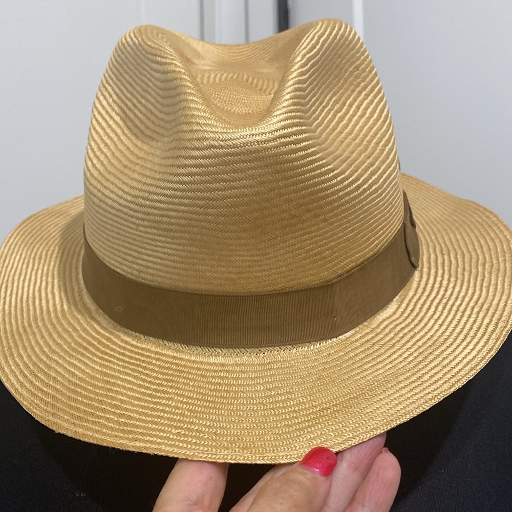Brooks Brothers Straw Panama Fedora Hat - Picture 4 of 11